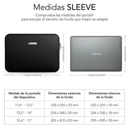Subblim Business Laptop Sleeve Neoprene V2 13,3-14 pulg. Negra